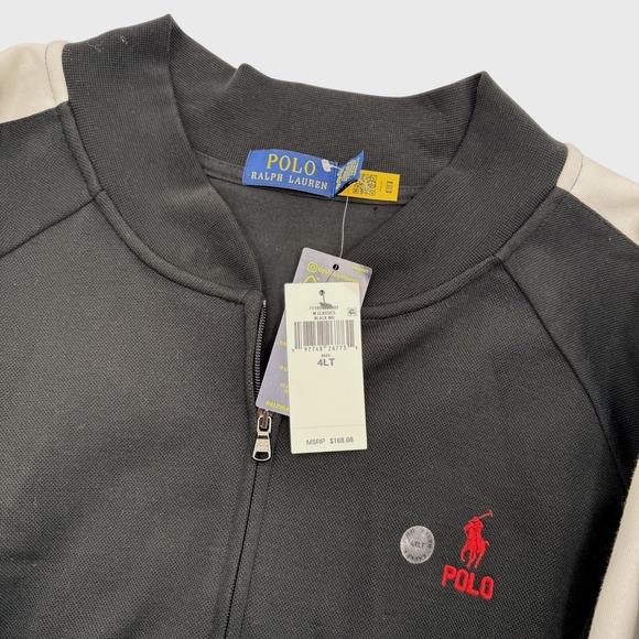 Polo Ralph Lauren Men's 4XLT Black Track Full Zip Jacket Performance‎ Golf